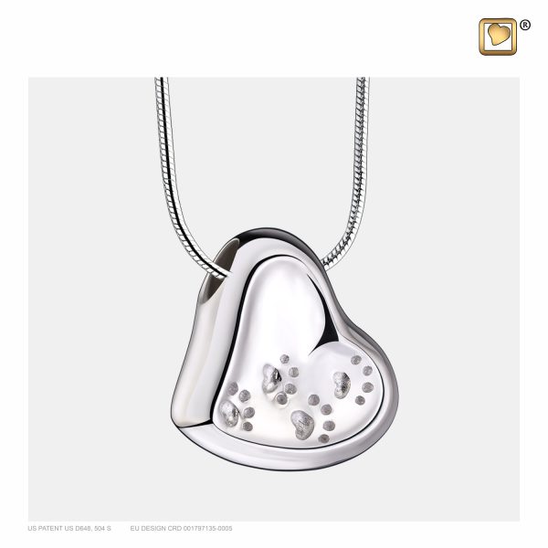 PD1170 - Leaning Heart Paw - Pendant