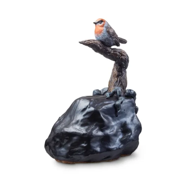 Ceramic Robin on Branch